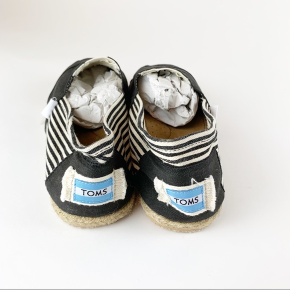 NWOT TOMS black  stripe rope sole slip ons - Picture 5 of 5